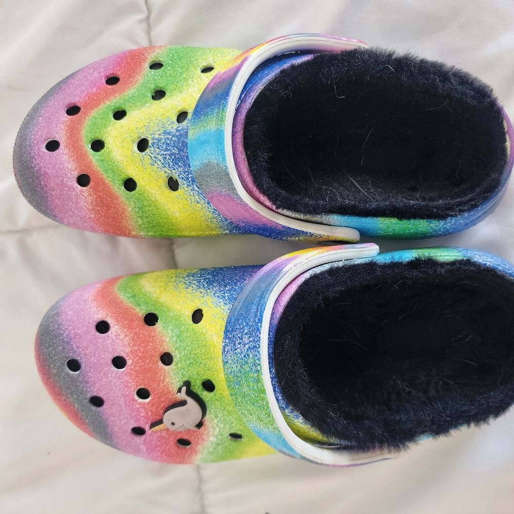 Crocs Classic Lined Clog - Rainbow Glitter